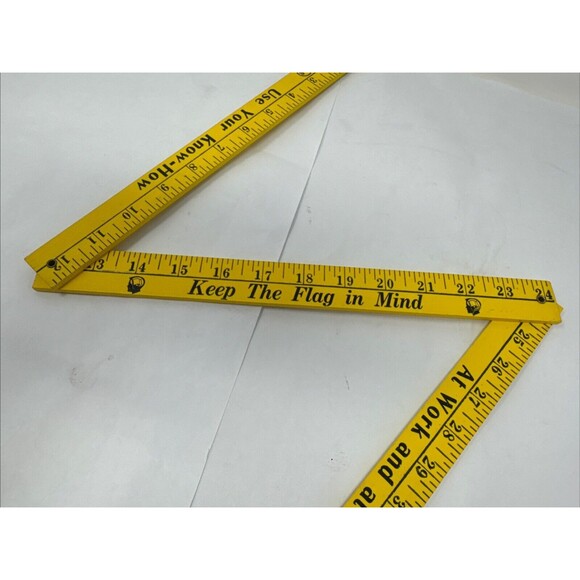 Vintage USS Yellow Folding Yard Stick Ruler Advertising Keep the Flag in Mind - Picture 4 of 6